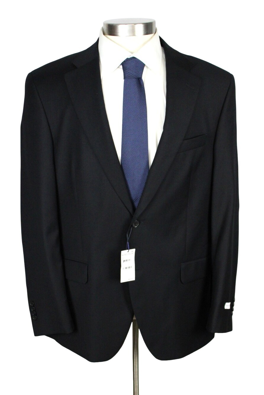 Peter Millar Blazer 44 R Mens Solid Black Wool Two Button Sport Coat Jacket